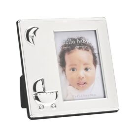 Hello Baby 2 Tone Silverplated Frame with Pram Icon 3" x 4"