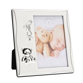 Hello Baby 2 Tone Silverplated Frame with Teddy Icon 4" x 6"