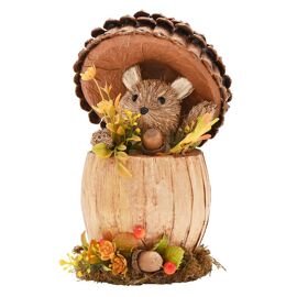 Country Living Natural Handmade Squirrel In An Acorn