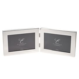 Elegance Shiny Silver Plated Double Hinged Photo Frame 6" x 4"