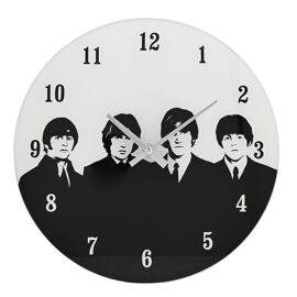 Hometime Iconic Collection Glass Wall Clock 30cm The 60's Rock Band