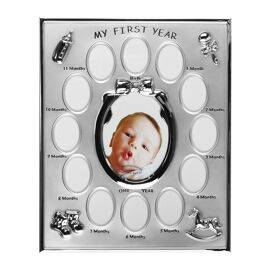 2 Tone S/Plated "My First Year" Frame with 12 month inserts