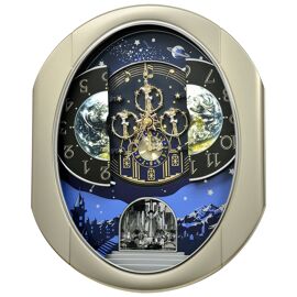 Rhythm Magic Motion Clock Crystal Decoration Silver Finish