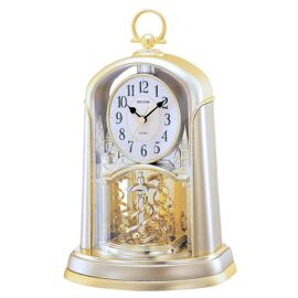 Rhythm Cont Mantel Clock Rotating Twist Pendulum - Gilt
