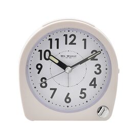 Hometime Round Alarm Clock Light, Snooze, Sweep - White