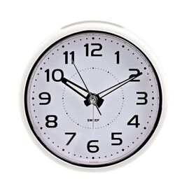 Hometime Alarm Clock Round with Illuminated Button - White Case