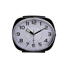Hometime Alarm Clock Oval with Luminous Hands - Black Case