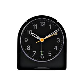 Hometime Alarm Clock Round with Sweeping Second Hand - Black