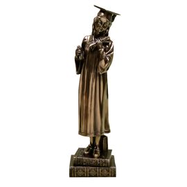 Girl Graduation Figurine - Polished Bronze Finish