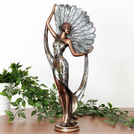 Silhouette Collection Lady Figurine Bronze & Teal 38cm