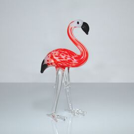 Objets d'art Miniature Glass Figurine - Flamingo
