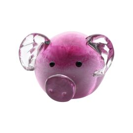 Objets d'art Glass Figurine - Little Pink Piggy