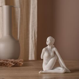 Serenity Yoga Pose White Figurine - Seated Twist
