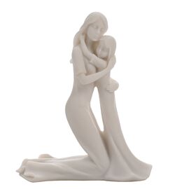 Juliana Kneeling Mother & Daughter Embrace White Portrait Figurine