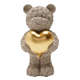 Love Is Sweet Grey Bear Holding Heart In Both Arms