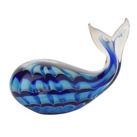 Objets d'art Glass Figurine - Blue Whale