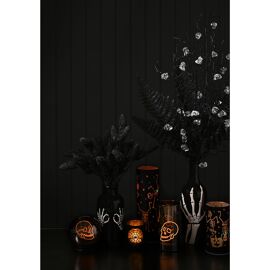 **Multi 6**Fruit Foliage Display In A Skeleton Hand Vase 17"