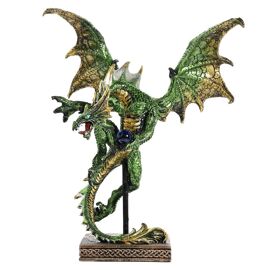 Juliana Mystic Legends Green Dragon In Flight on Stand