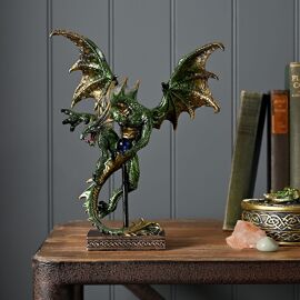 Juliana Mystic Legends Green Dragon In Flight on Stand