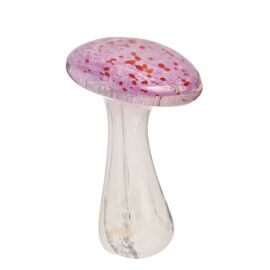 Objets d'art Glass Figurine - Pink Toadstool