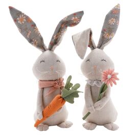 **ASTD MULTI 2** Eggs-traordinary Gifting Company Boy & Girl Bunny With Floral Pattern Ears