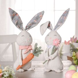 **ASTD MULTI 2** Eggs-traordinary Gifting Company Boy & Girl Bunny With Floral Pattern Ears