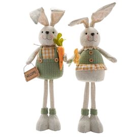 **ASTD MULTI 2** Eggs-traordinary Gifting Company Boy & Girl Bunny With Telescopic Legs