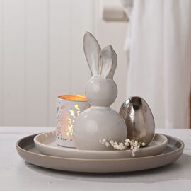Eggs-traordinary Gifting Grey Ceramic Bunny Decoration 19cm