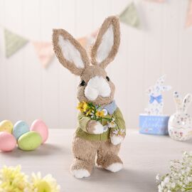 Eggs-traordinary Gifting Company Bunny Holding Flowers Decoration