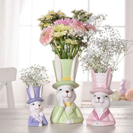 Eggs-traordinary Gifting Company Bunny in Top Hat Green Planter - Large