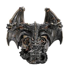 Juliana Mystic Legends Steampunk Skull & Dragon Wine & Glass Holder