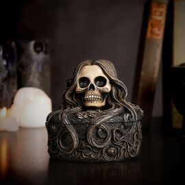 Mystic Legends Female Skeleton Trinket Box - 11cm
