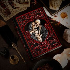 Mystic Legends Gothic Rose und Skelett 3D-Notizbuch
