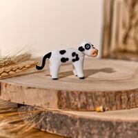 Objets d'art Glass Miniature Cow Figurine