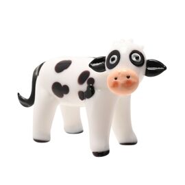 Objets d'art Glass Miniature Figurine - Cow
