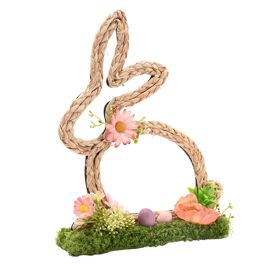**MULTI 6** The Eggs-traordinary Gifting Co Faux Flower Easter Bunny Decoration 25cm