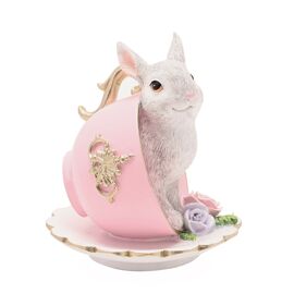**MULTI 4** The Eggs-traordinary Gifting Co Easter Tea Cup Rabbit Figurine