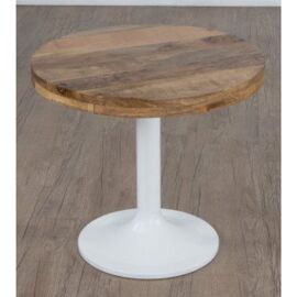 White Round Nesting Table with Metal Legs - Small 71cm x 61cm