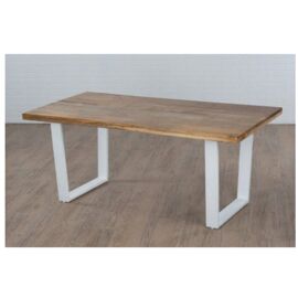 White Rectangle Nesting Table with Metal Legs - Small 122cm x 61cm
