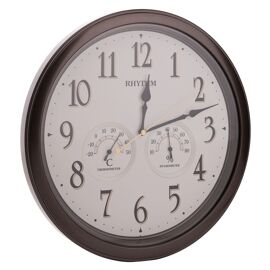 Rhythm Wall Clock Arabic Dial, Thermometer,Hygrometer,Silent
