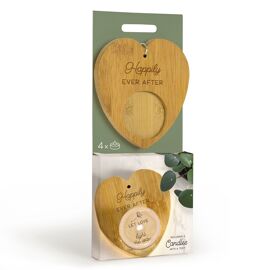 Heart Shaped Tea Light Holder with 4 Tea Lights - Happily Ever After