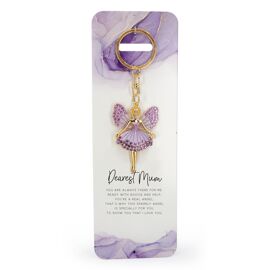 **MULTI 4** Purple Angel Keyring - Dearest Mum