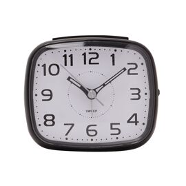 Hometime Silent Sweep Square Alarm Clock with Illuminated Button - Black