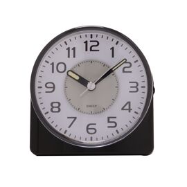Hometime Silent Sweep Round Face Blinking Light Alarm Clock  - Black