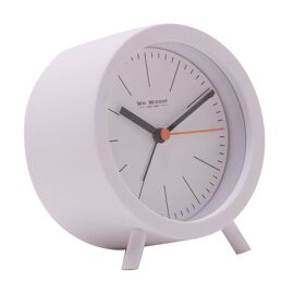 Wm.Widdop Round Alarm Clock Sweep Movement with Feet - White