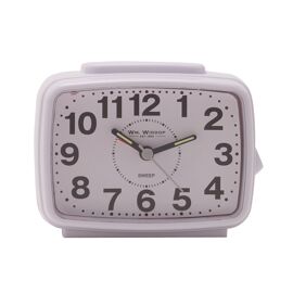 Hometime Oblong Alarm Clock Sweep Movement & Snooze - White