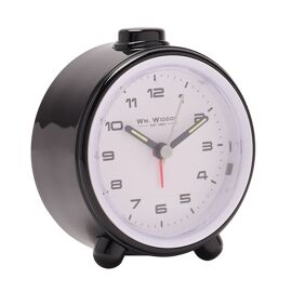 Hometime Round  Alarm Clock Sweep Movement & Snooze - Black & White