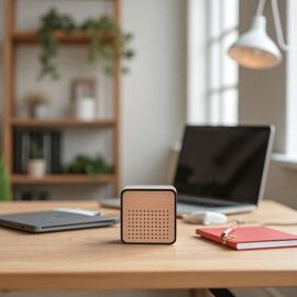 Interval Wooden Alarm Clock with Bluetooth Speaker - Black