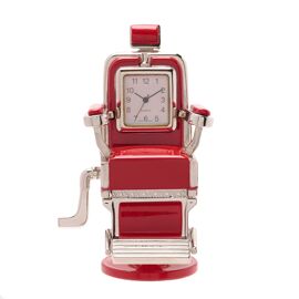 Wm.Widdop Miniature Clock Barber's Chair Red