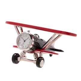 Wm.Widdop Miniature Clock Bi Plane Red & Black